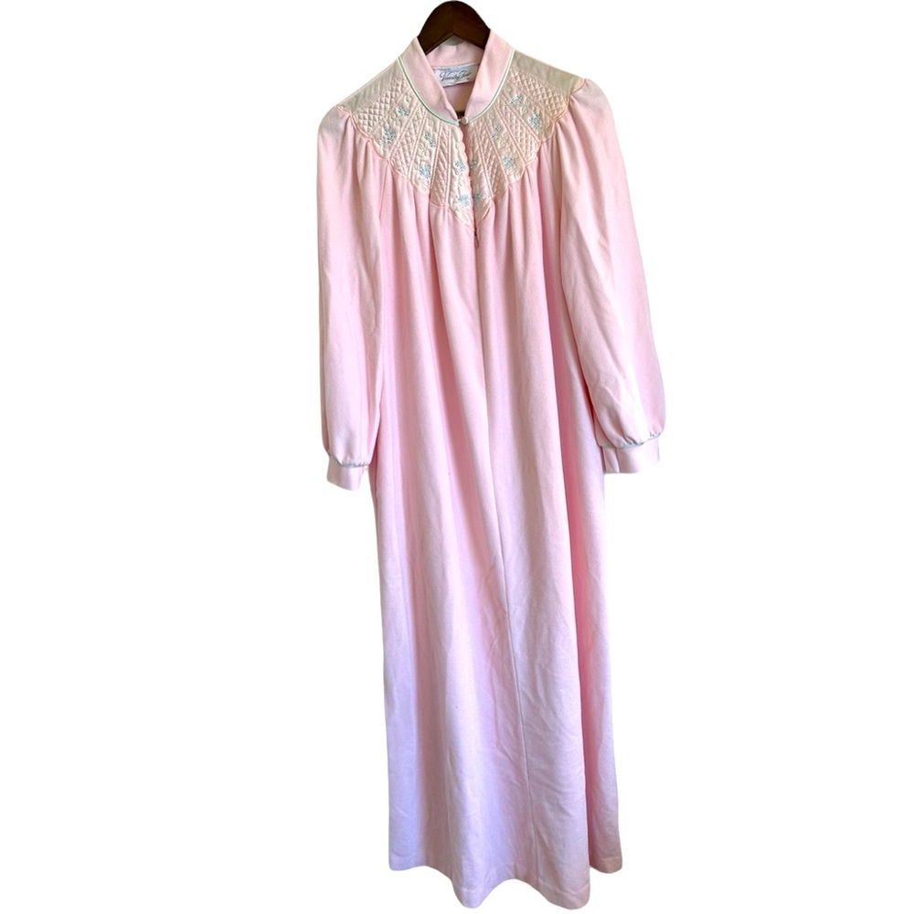 Vanity fair vintage pink, long, soft house, coat robe, women, M